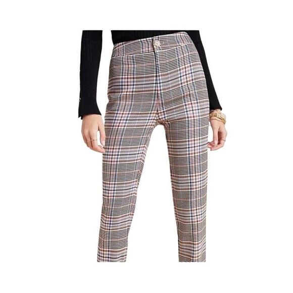 Anthropologie Malcolm plaid tapered trouser pant size  2 - Picture 1 of 12